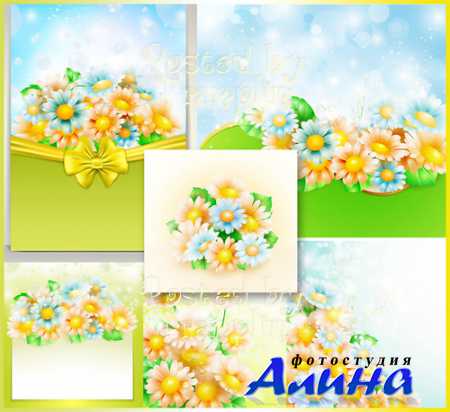 Цветочные фоны в векторе - Flower backgrounds in a vector