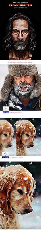 Фотошоп Oil Painting PS Effect With Color Options Oil Painting PS Effect With Color Options
