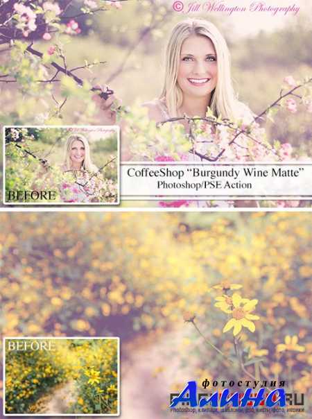 Spring Photoshop Action - Burgundy Wine Matte