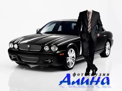 Шаблон для фотошоп - Парень с авто
